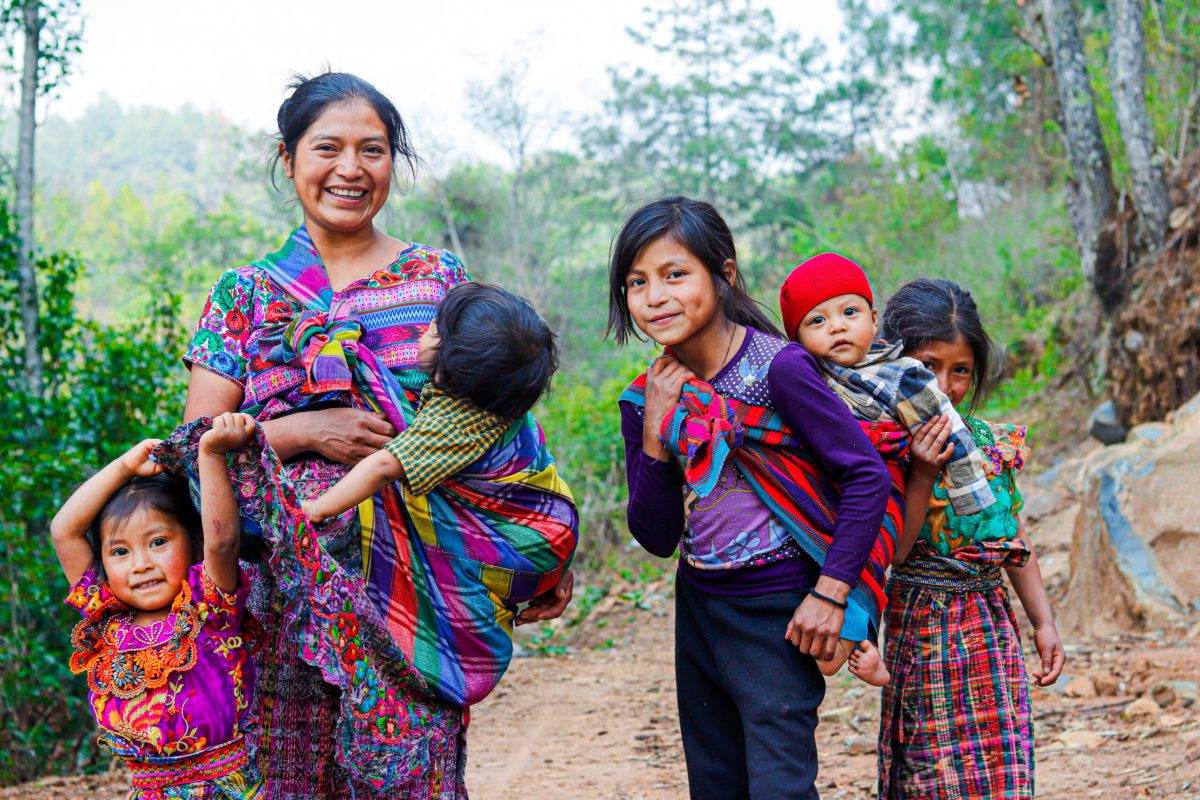 A mother and her children in rural Guatemala .