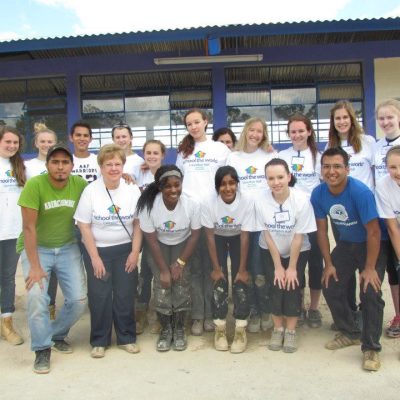 Pat Doerr and Lauralton Hall Students on the First High School Service Trip in 2013