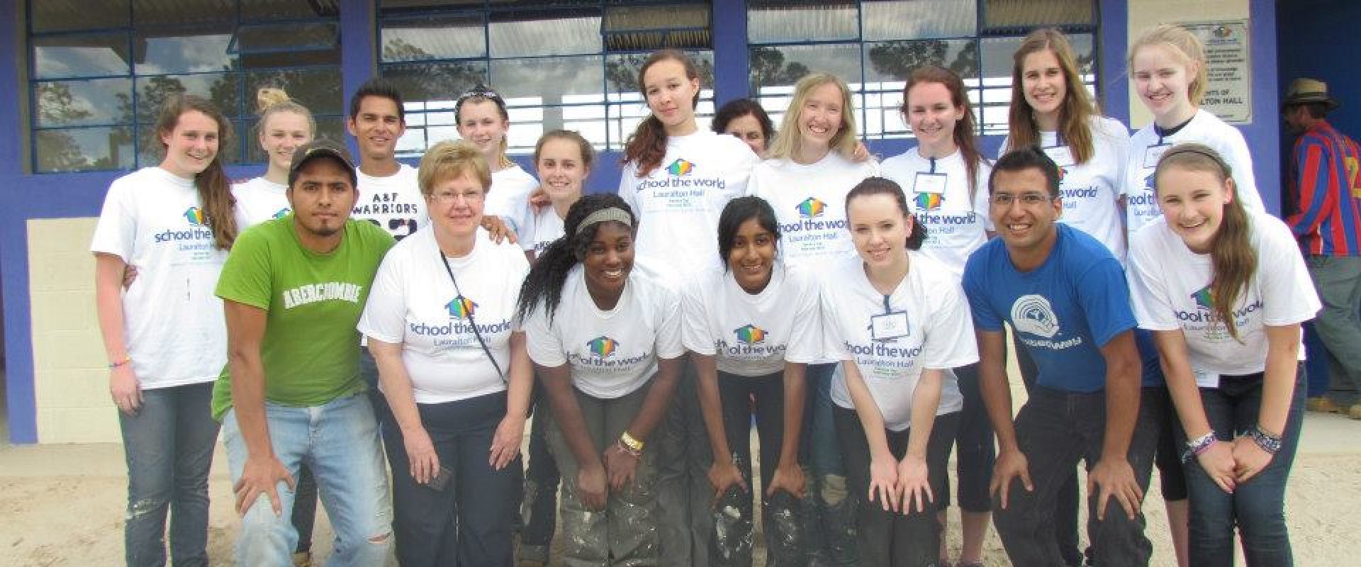 Pat Doerr and Lauralton Hall Students on the First High School Service Trip in 2013