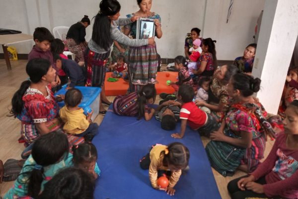 Marta Isabel teachers as many as 70 children and their mothers to prepare them for school.
